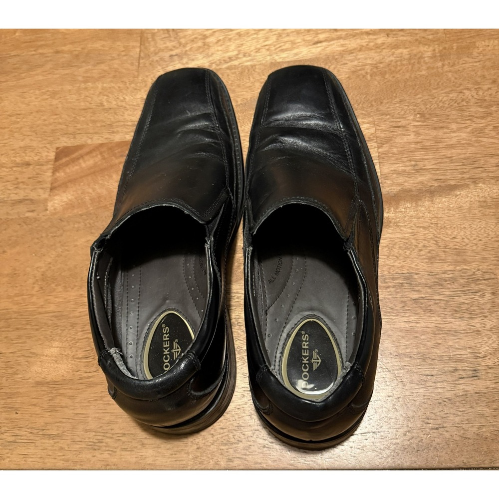 Dockers Franchise Mens Slip On Loafers Size 10 M Black Leather Dress Shoes